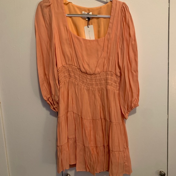 Line & Dot Sorbet Baby Doll Dress in Coral - Picture 7 of 7